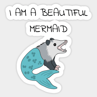 Opossum Mermaid Sticker